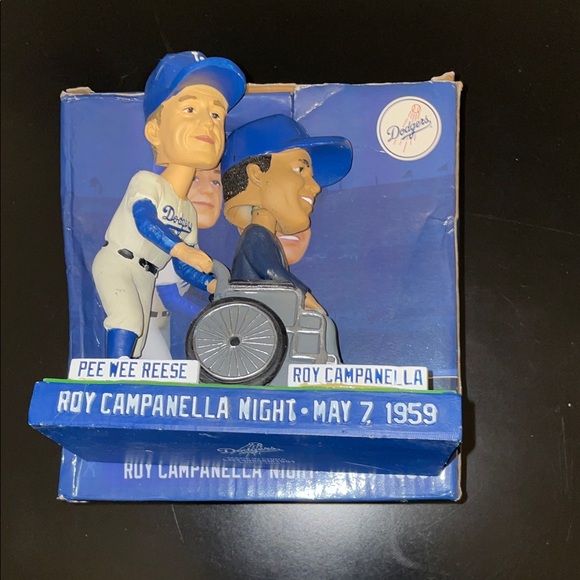 Pee Wee Reese & Roy Campanella Collectible Bobblehead - Blue and White - Picture 6 of 7